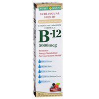 Nature's Bounty B-12 5000 mcg Sublingual Liquid Energy Health 2 oz (Pack of 6)