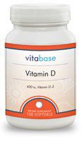 Vitamin D-3 (400 IU) 100 Softgels per Bottle (5 Pack)