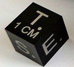 1cm Black Polished Scale Cube