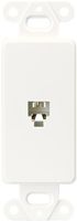 EATON Wiring 3560-4W Decorator Insert Single Telephone Jack with 4-Conductors, Category 3 RJ11 or RJ14, White