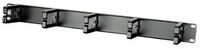 LINDY 19 1U Wire Management Panel with 5 Rings, Black (20726)