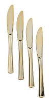 Exquisite Plastic Cutlery, Premium Quality Silverware"Gold/Silver look alike"Heavy Duty Plastic Cutlery - 120 Count (Gold, Knives)