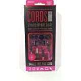 Sentry Cords Bass+ Stereo In-Ear Buds Earbuds Headphones Pink