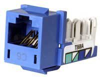 HXJ6B - Hubbell XCELERATOR Category 6 Universal Modular Jack, Blue