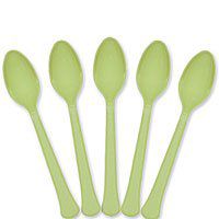 Green Tea Plastic Spoons 24ct