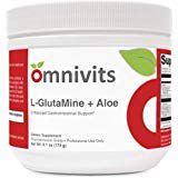 Omnivits L-GlutaMine + Aloe Four Enhanced Ingredients for Gastrointestinal Support | L Glutamine with Arabinogalactan & Licorice Root Extract & Aloe Leaf Extract | Powder 6.1 oz 30 Serving