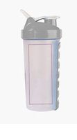 Water Drinking Bottle Pill Organizer Reminder 7day Pill Reminder Organizer 24oz (Gray)