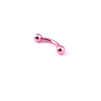 4pc Anodised Titanium Eyebrow Bar Ring Ball Curved Body Jewellery Piercing 16G For gift Party Unique Creative Design Style Cute Nice Stylish | Colors - pink