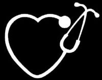 CCI Heart Stethoscope Nurse Doctor Decal Vinyl Sticker|Cars Trucks Vans Walls Laptop| White |5.5 x 4.5 in|CCI1246