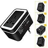 Travel Adapter, All in One International Plug Power Adaptor Wall Charger