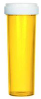 60 Dram, Empty BPA-Free Cylinder Vials with Reversible Child Resistant Caps (Pack of 10) (Amber)
