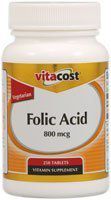 Vitacost Folic Acid - 800 mcg - 250 Tablets