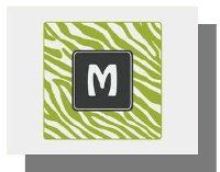 Paparte Note Cards Zebra Initial 704 (Green)