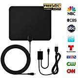 FULL HD Indoor TV Antenna - Support 1080P/4K Reception Up to 50 Mile Range, Digital Antenna with 10ft Coaxial Cable HDTV Ultra Thin Antennas and Signal Booster Receiver Leaf for TV