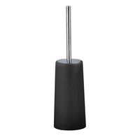 Toilet Brush Holder | Modern Stainless Steel Toilet Bowl Brushes Compact Bathroom Cleaning Tools (Black)