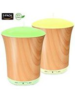Pemukiten 200ml Essential Oil Diffuser,Ultrasonic Aromatherapy Diffusers Cool Mist Humidifier with Adjustable Mist Mode,Waterless Auto Shut-Off and 8 Colors LED lights Changing for Bedroom(Wood Grain)