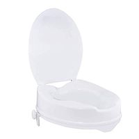 JOEPET Portable Clip-On Raised Toilet Seat, Raised Toilet Seat with Lid, Elongated Toilet Seat for Elderly, Handicapped, Disabled Individuals