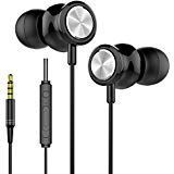 TNSO in-Ear Headphones Noise Isolation Earbuds High Resolution Heavy Bass with Mic for Smart Android Cell Phones (Black)