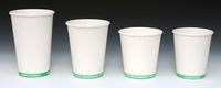 8 oz. Compostable Hot Beverage Paper Cup - Green Stripe (2 Boxes - 50 Cups per Box) - AB-310-4-132