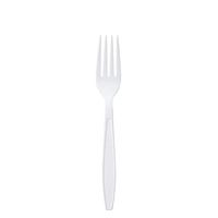 TigerChef 1000 White Fine Forks Heavy Weight Durable Plastic Cutlery With An Engraved Design Disposable Recyclable Reusable Solid Durable Silverware Flatware Cutlery Utensil Bulk (Fine Forks, White)