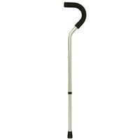 PCP Lightweight Adjustable Cane, Offset Handle, Foam Grip, Silver Frost