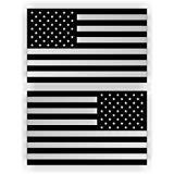 Pair ~ Silver AMERICAN FLAG Stickers | Vinyl Decals for Jeep Trucks SUV Car Wrangler Laptop Notebook Gaming PC | USA Patriotic Old Glory
