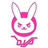 D.VA Bunny Logo Overwatch - Vinyl 4" tall (Color: HOT PINK) decal laptop tablet skateboard car windows stickers