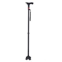 Old Walking Stick, Rotating LED Light Rechargeable Walking Stick, Telescopic Adjustable Walking Stick, with Radio/Alarm Function, Portable Portable Male and Female Elderly Walker