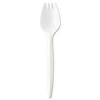 GEN Wrapped Cutlery, 5-3/4 inch, Spork, White, 1000/Carton