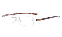 Eyekepper Small Lenes Rimless Reading Glasses Women - Frameless Reader Eyeglasses for Men Reading with Tortoise Arms +3.00