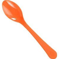 Orange Plastic Spoons Exquisite Solid Color Premium Plastic Cutlery, Heavy Duty Plastic Disposable Spoons (24-ct. Pack)