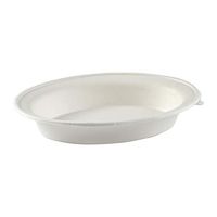 CiboWares Molded Fiber 32 Ounce Oval Bowls, 10 Inch x 7 Inch x 1 7/8 Inch, Made from Disposable Bagasse Sugarcane, Case of 250