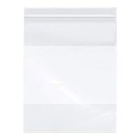 Plymor Zipper Reclosable Plastic Bags w/White Block, 2 Mil, 8" x 10" (Pack of 100)