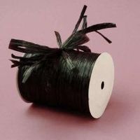 Krafty Klassics 1 Roll of Colored Pearlized Raffia Ribbon (1/4" x 100 Yds) (Black)