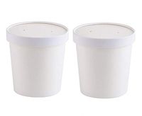 SOHAPY 25-CT 16 oz Frozen Dessert Ice Cream Containers Cups Sets with Lids Disposable Paper Frozen Yogurt Bowls Recyclable Paper Cup Takeout Food Container Heavy Duty Paper Cups (white)