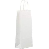 JAM PAPER Wine Gift Bags - 5 1/4 x 3 1/2 x 13 - White Kraft - Bulk 100 Bags/Pack
