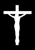 Crucifix Jesus Christian Vinyl Decal Sticker | Cars Trucks Vans Walls Laptops Cups | White | 5.5 inches | KCD1510