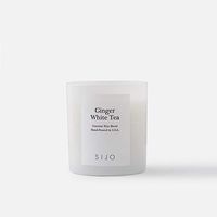 Sijo Luxury Natural Coconut Wax Aromatherapy Scented Candles, Highly Scented Long Lasting 60 Hours Burn, Wooden Wick, for Stress Relief, Relaxation, Hand Poured in The USA (Ginger White Tea, 8.5 Oz.)