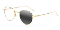 Bifocal Transition Photochromic Reading Glasses Vintage Stylish Aviator Oversized Metal Frame Eyewear For Men And Women (Gold, 2.00)