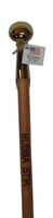 Walking Cane - Bubba Stik Texas Style Walking Stick Made of Stained Tennessee Hardwood and Topped with a Brass Hame Handle From a Real Horse Collar Harness. Made in Texas By Real Texans. (39" Bubba Stik w/ Logo and Brass Handle, Red Chestnut)