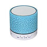 Speaker Wireless LED Colorful Portable Speaker Supporting TF Card/USB/FM with Colorful Light for Iphone Ipad Android Smartphone (Blue)