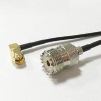 UHF Female Jack Connector Switch SMA Male Plug Right Angle Connector RG174 20CM 8" Adapter High Quality Ships Quickly From USA