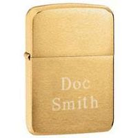 Personalized Brushed Brass Zippo Lighter - 2Lines