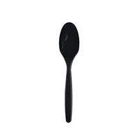 Party Essentials Heavy Duty Hard Plastic Disposable Teaspoons, 5.75”, Black (Case of 1,000)