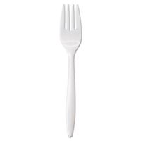 Wrapped Cutlery, 6 1/8 Fork, Mediumweight, White, 1000/Carton (9 Cartons)