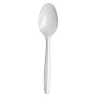 TigerChef 1000 White Teaspoons Medium Weight Durable Plastic Cutlery Plastic Disposable Silverware Bulk Flatware Utensils (Teaspoons, White)