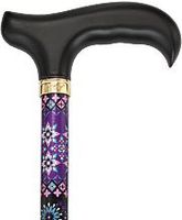 Pretty Purple Adjustable Derby Walking Cane with Engraved Collar