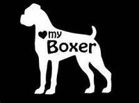 Chase Grace Studio Love My Boxer Dogs Vinyl Decal Sticker|WHITE|Cars Trucks Vans SUV Laptops Wall Art|5.5" X 5"|CGS353