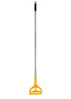 Alpine Industries Commercial Quick-Change Iron Mop Handle - Professional Mopping Tube w/Metal Gripper for Rags - Heavy Duty Stick & Mop Head Replacement Holder (Fiberglass)