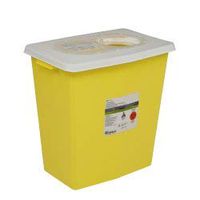 Chemotherapy Sharps Container, SharpSafety 1-Piece 17-1/2 H X 15-1/2 W X 11 D Inch 8 Gallon Yellow Hinged Lid, 8985 - Sold by: Pack of One